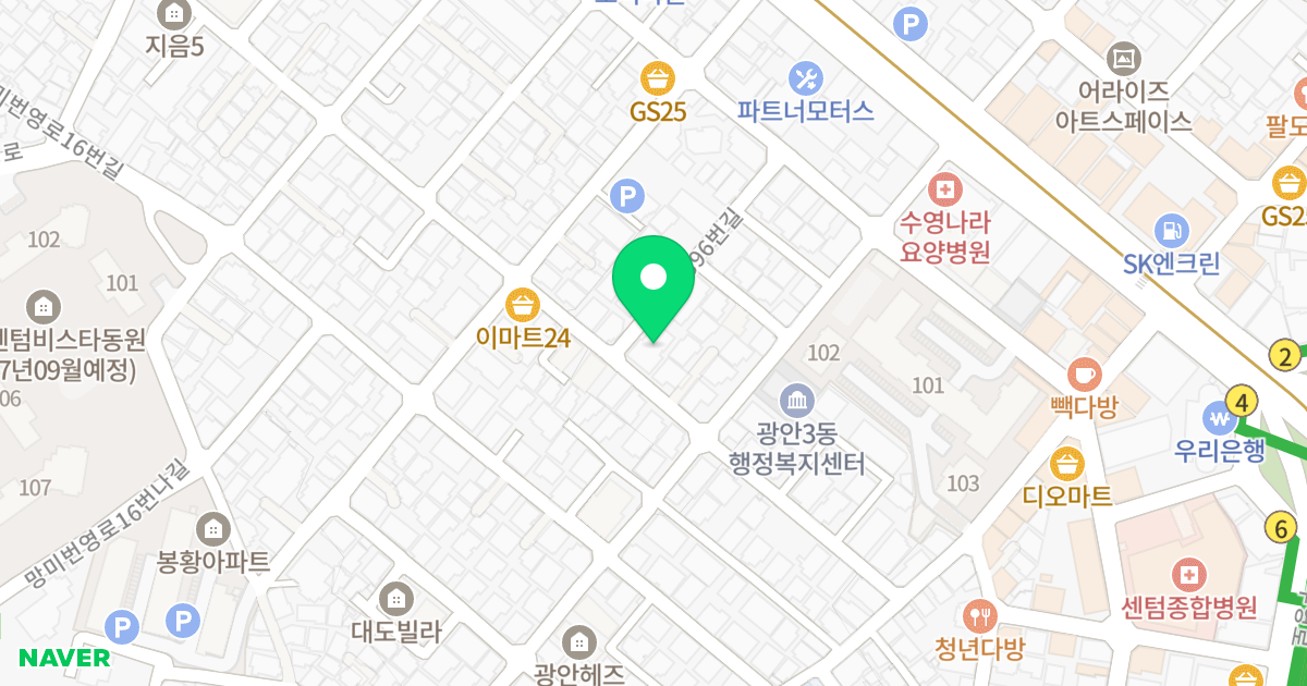 트라움하우스 위치 지도 - 부산광역시 수영구 연수로396번길 21