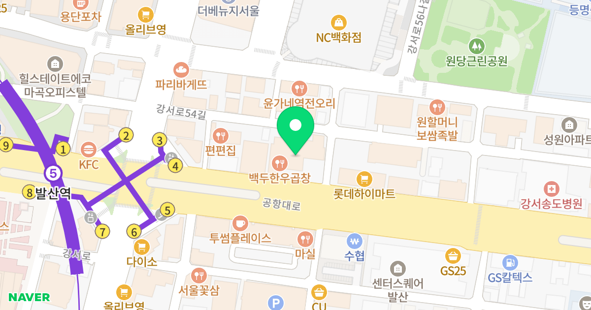 등촌동성원상떼뷰오피스텔 위치 지도 - 서울특별시 강서구 공항대로 291
