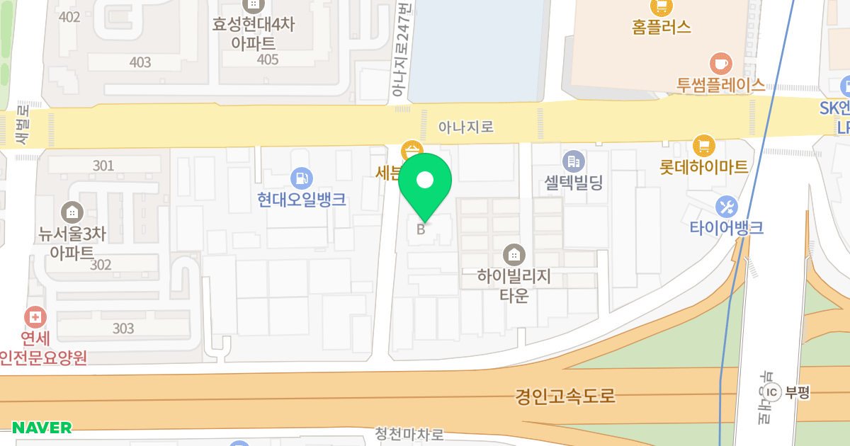 B.K디센트 위치 지도 - 인천광역시 계양구 아나지로248번길 5