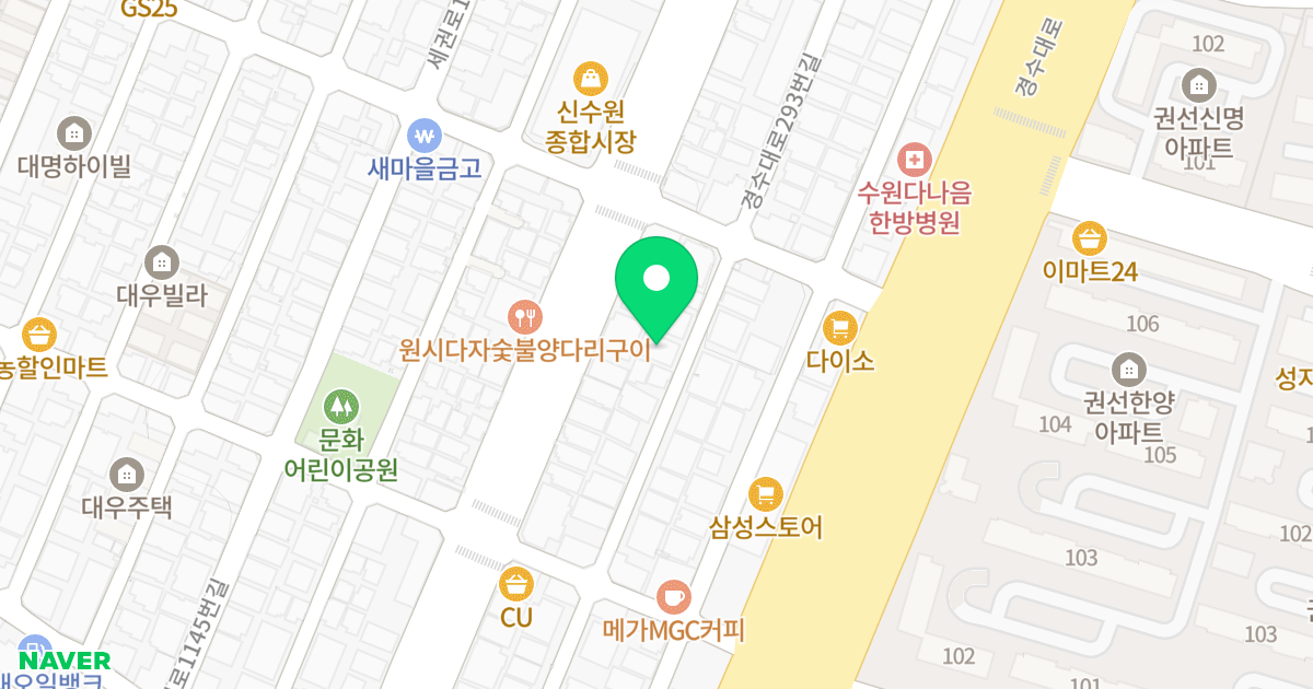 (1103-15) 위치 지도 - 경기도 수원시 권선구 경수대로277번길 14-23