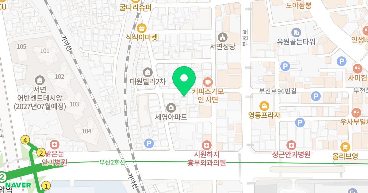 스윗하우스 위치 지도 - 부산광역시 부산진구 부전로95번길 19