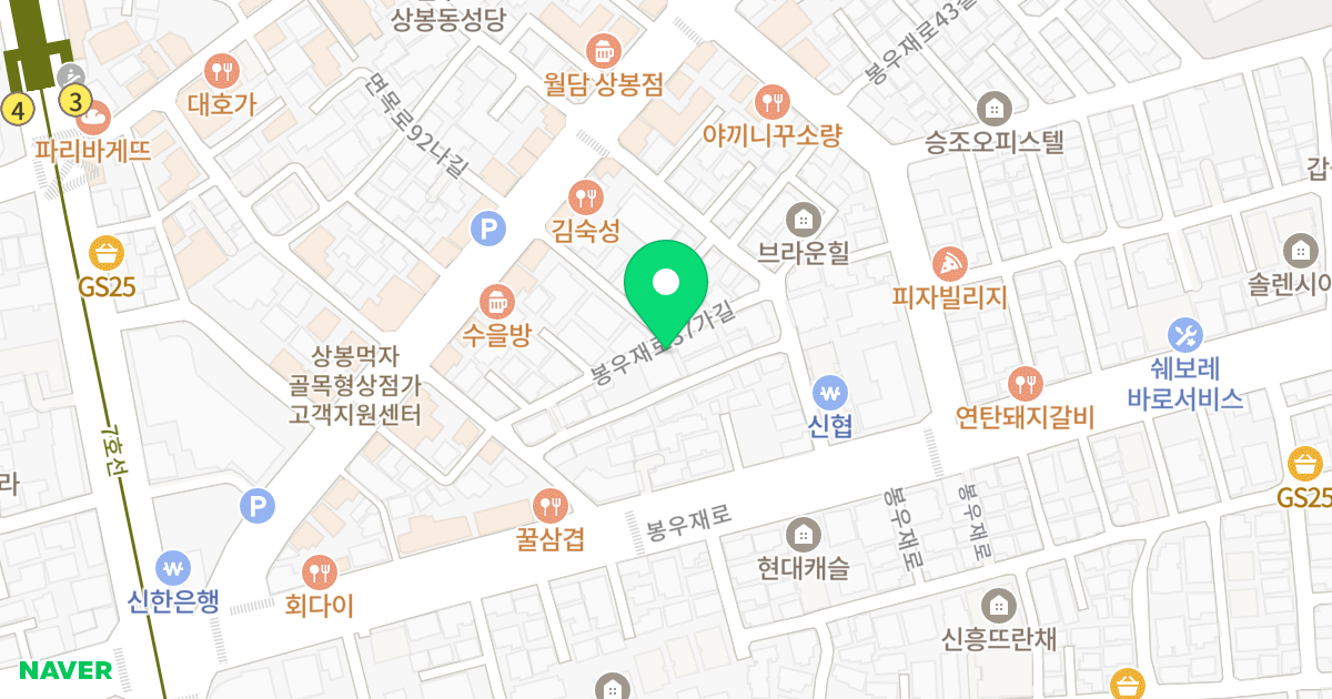 경원리더스 홈 위치 지도 - 서울특별시 중랑구 봉우재로37가길 16