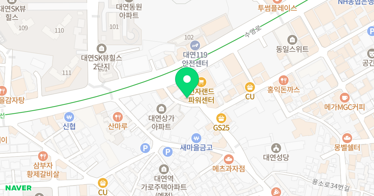 센트럴 뷰 위치 지도 - 부산광역시 남구 수영로 276-2