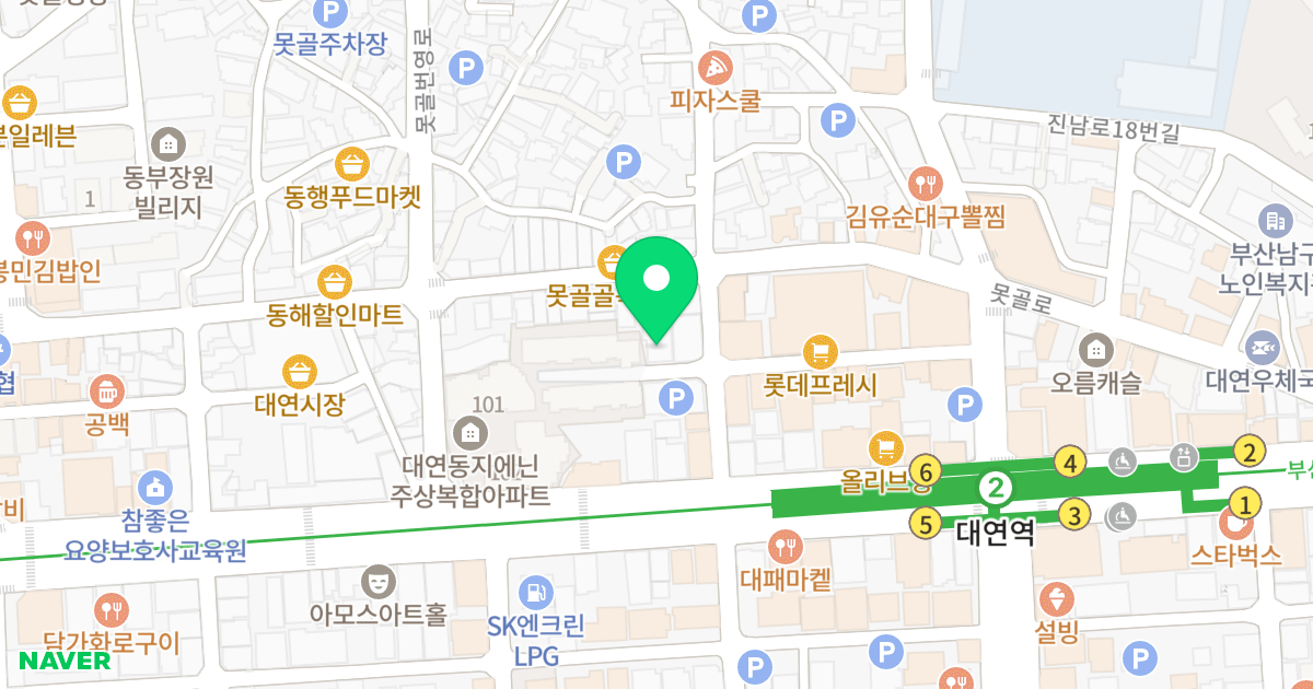 성산뜨란채 위치 지도 - 부산광역시 남구 수영로219번길 13