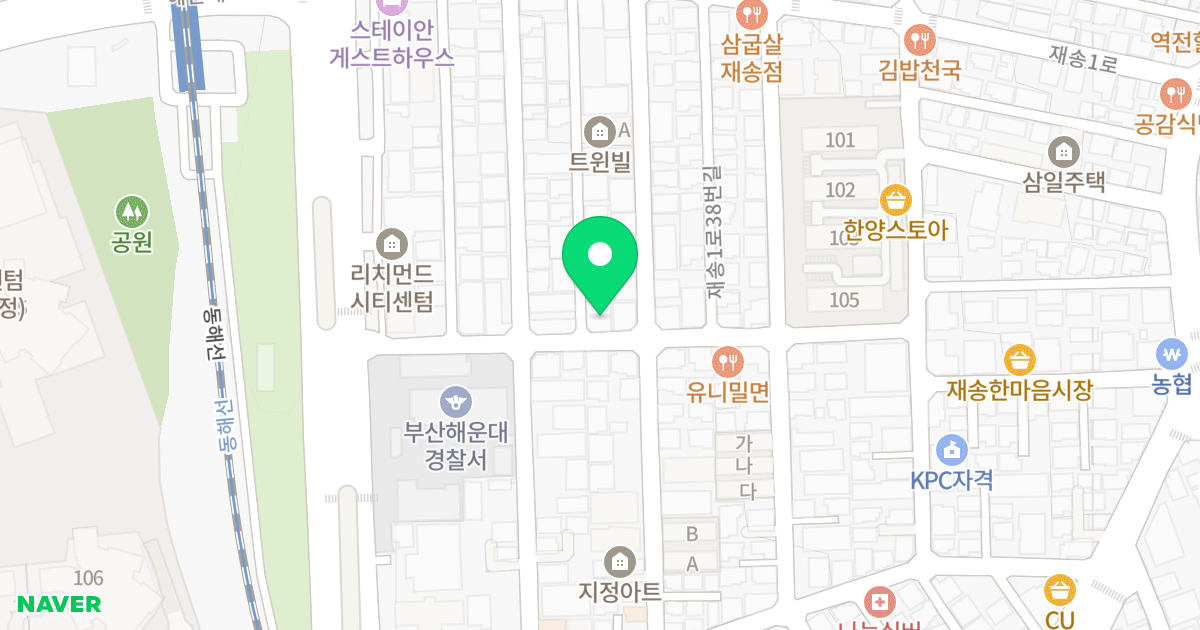 센텀골드리치 위치 지도 - 부산광역시 해운대구 재송1로26번길 33