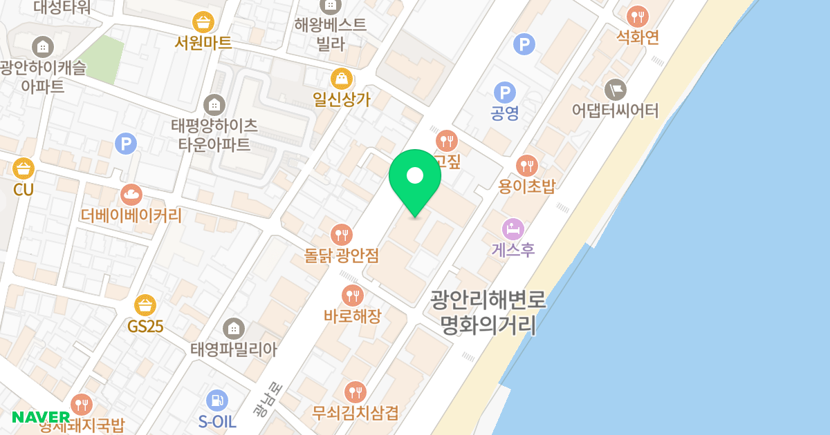 가비펠리치 위치 지도 - 부산광역시 수영구 광남로 100