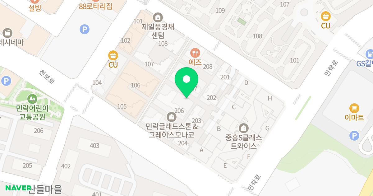 민락 송학글래드스톤 앤 그레이스모나코 위치 지도 - 경기도 의정부시 천보로 14