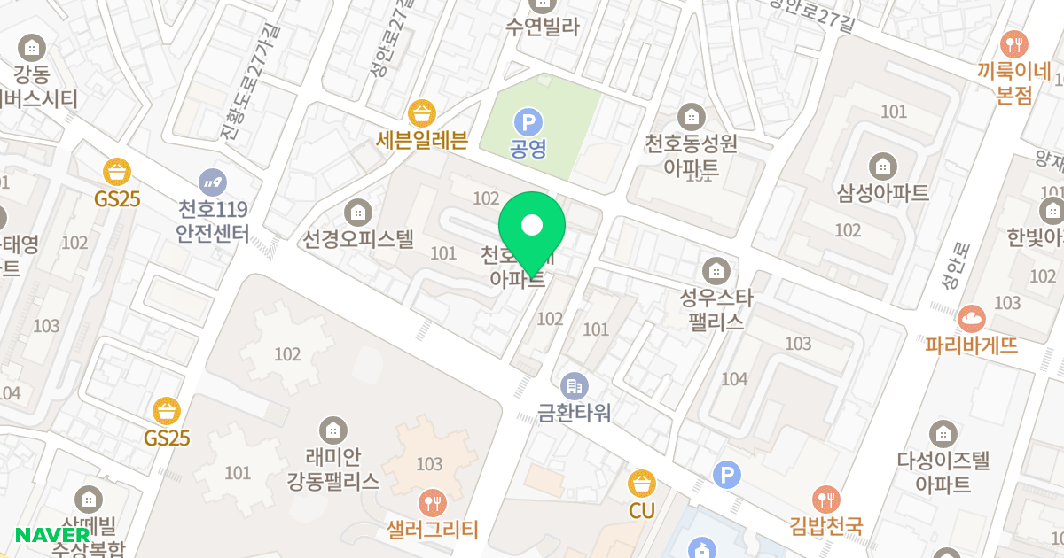 다성이즈빌 위치 지도 - 서울특별시 강동구 진황도로 53-7