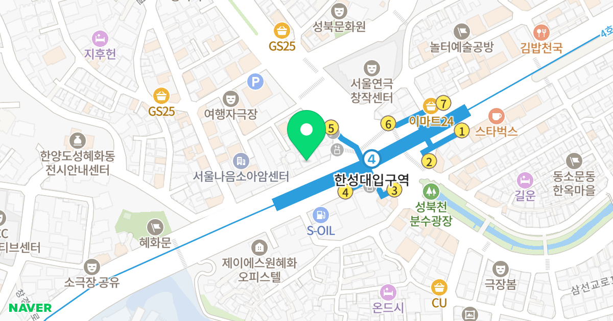 휴아름 스튜디오 위치 지도 - 서울특별시 성북구 창경궁로 323