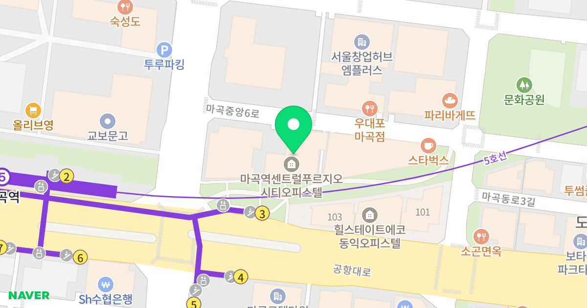 마곡역센트럴푸르지오시티 위치 지도 - 서울특별시 강서구 마곡중앙6로 10