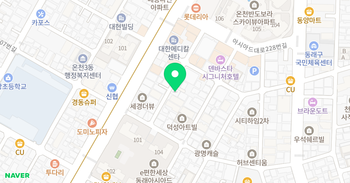 미르시티빌 위치 지도 - 부산광역시 동래구 아시아드대로208번가길 16-4