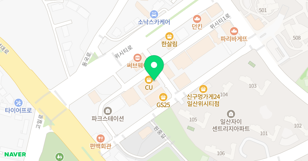 더파인테라스 위치 지도 - 경기도 고양시 일산동구 위시티1로 6-39
