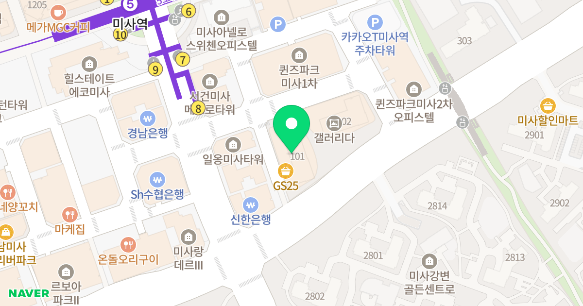 미사역마이움푸르지오시티 위치 지도 - 경기도 하남시 미사강변남로 125