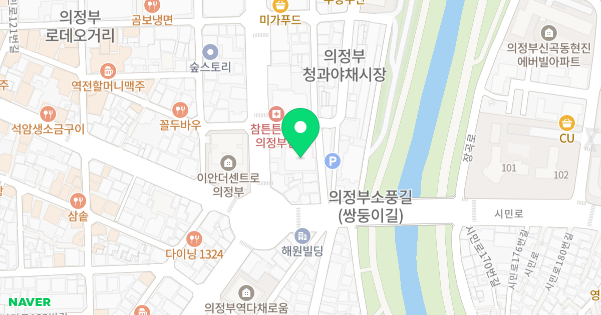 라움 M 주상복합아파트 위치 지도 - 경기도 의정부시 시민로157번길 7