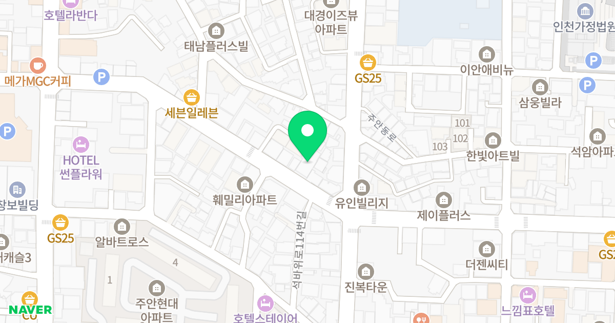 이츠 위치 지도 - 인천광역시 미추홀구 석바위로 111