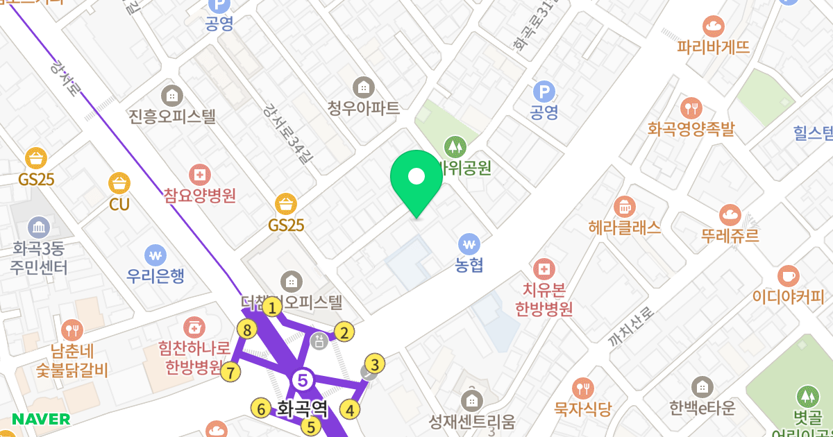 동인쉐르빌 위치 지도 - 서울특별시 강서구 화곡로27가길 14