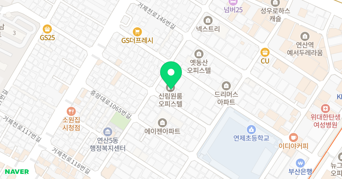 신림오피스텔 위치 지도 - 부산광역시 연제구 거제천로136번길 29