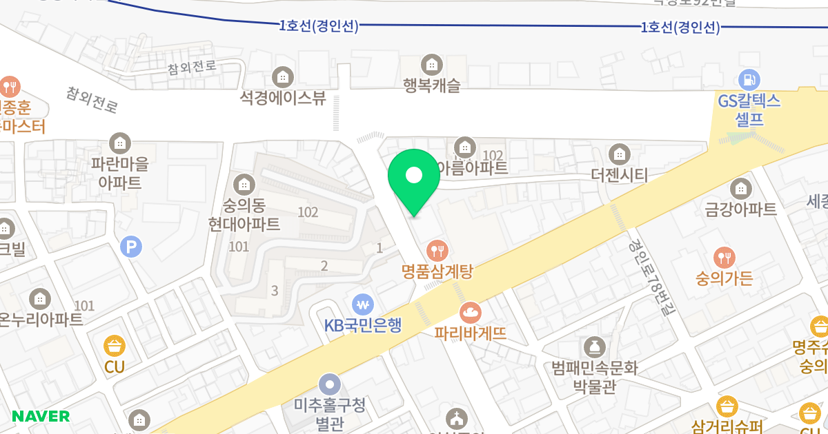 다인리치뷰 위치 지도 - 인천광역시 미추홀구 독정이로 114