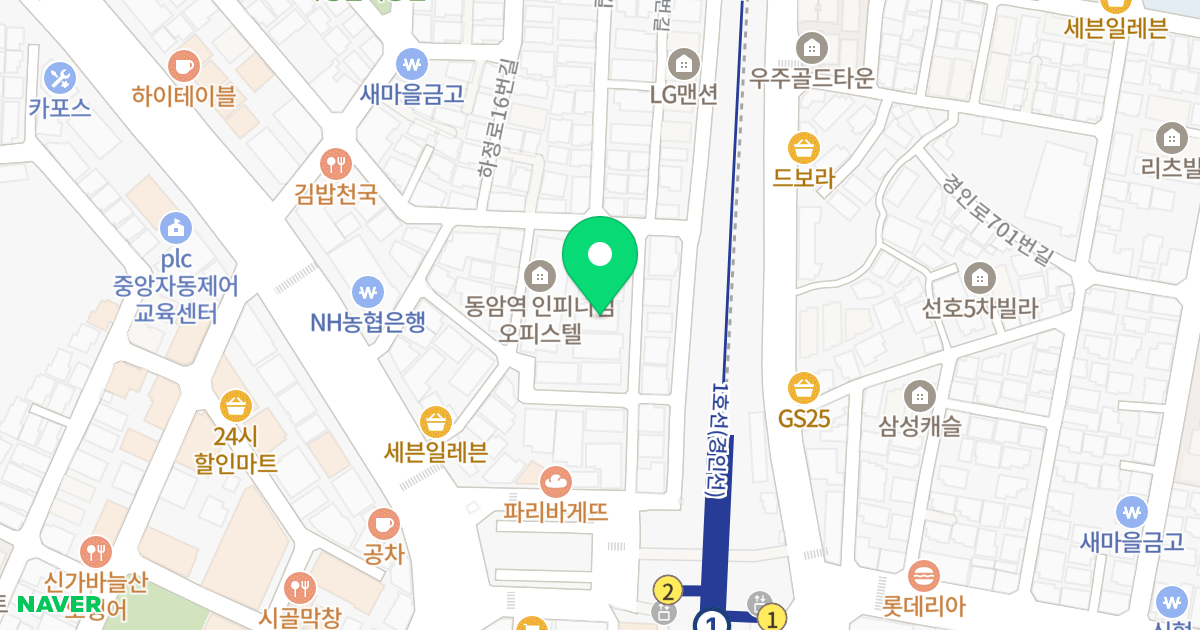 청담오피스텔 위치 지도 - 인천광역시 부평구 동암광장로14번길 17