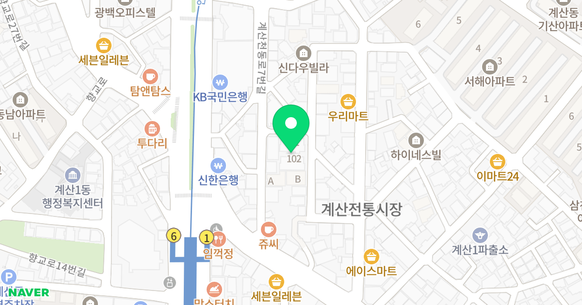 더뷰스퀘어 위치 지도 - 인천광역시 계양구 계산시장길 7-21