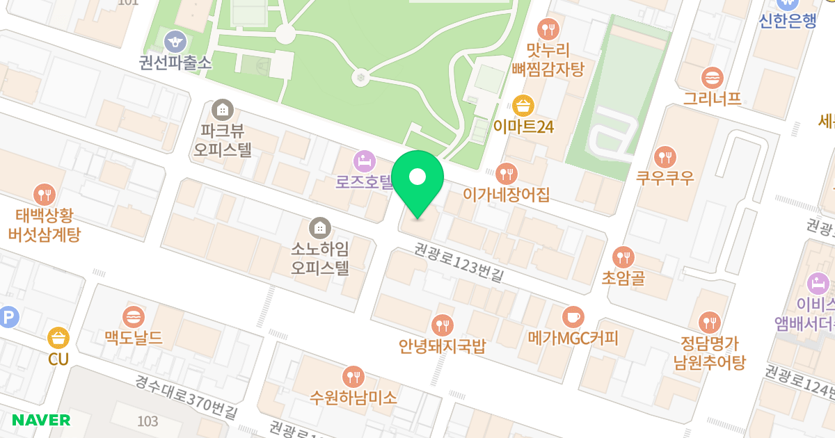 (1016-14) 위치 지도 - 경기도 수원시 권선구 권광로123번길 46