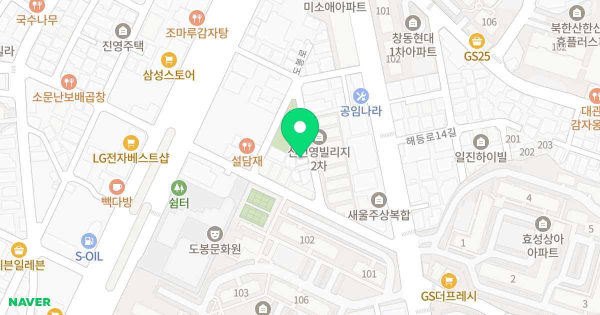 DH-D타워 위치 지도 - 서울특별시 도봉구 도봉로 568-28