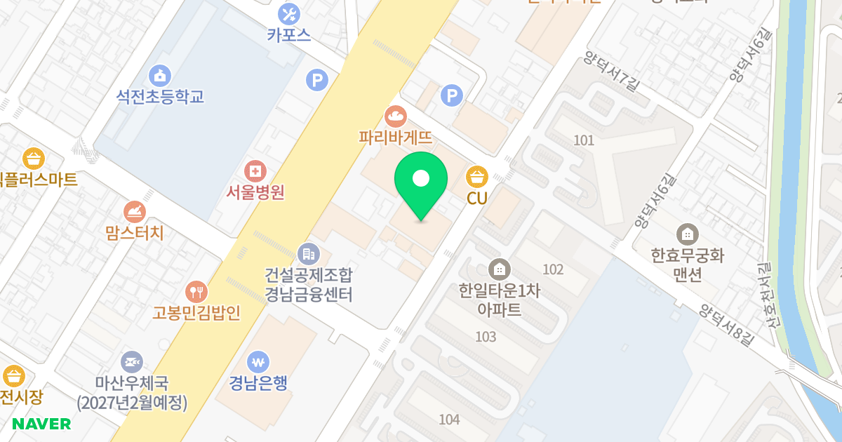 석전오피스텔 위치 지도 - 경상남도 창원시 마산회원구 양덕옛2길 73