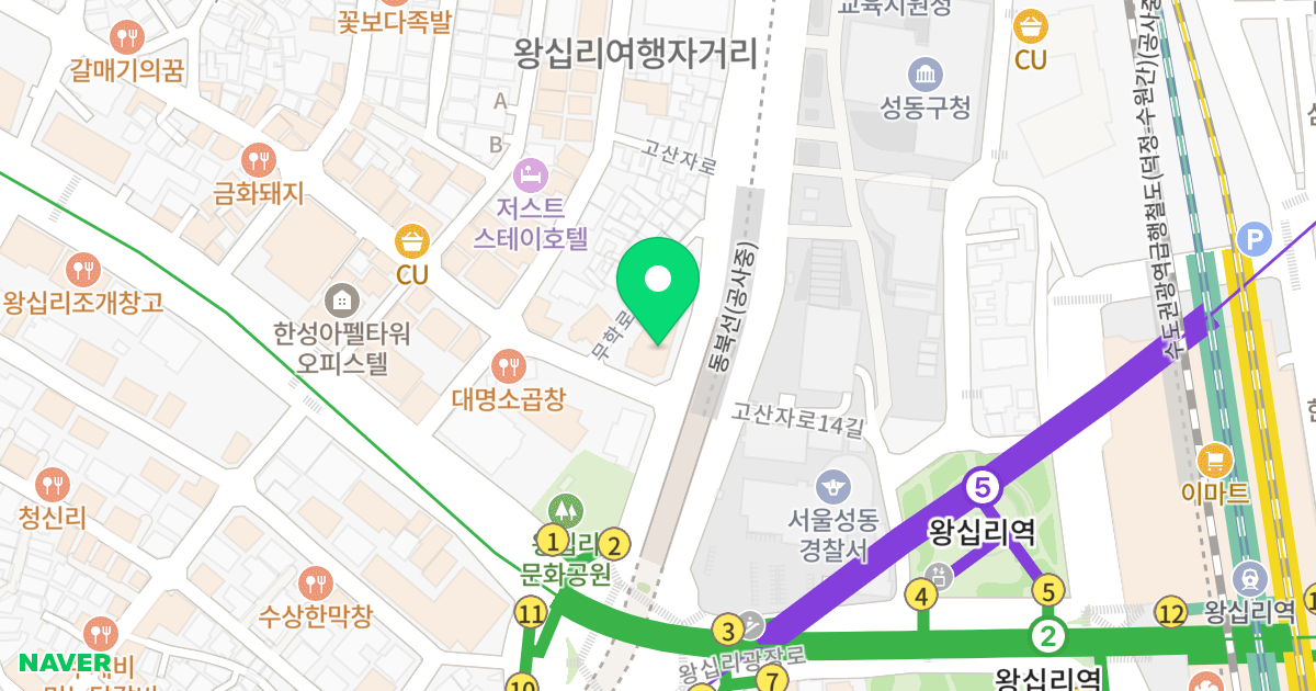 다남매타워 위치 지도 - 서울특별시 성동구 고산자로 253