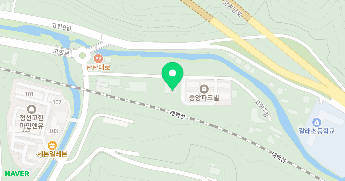 (36-34) 위치 지도 - 강원특별자치도 정선군 고한읍 고한7길 5-16