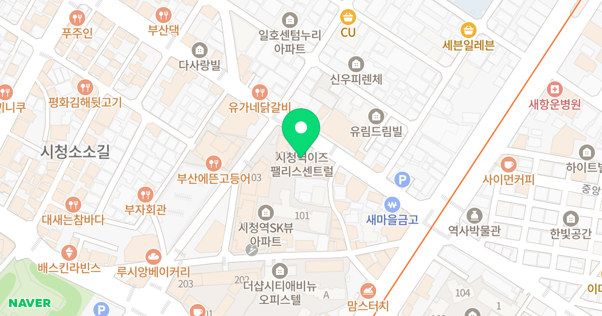 시청역 이즈팰리스 위치 지도 - 부산광역시 연제구 신촌로 11