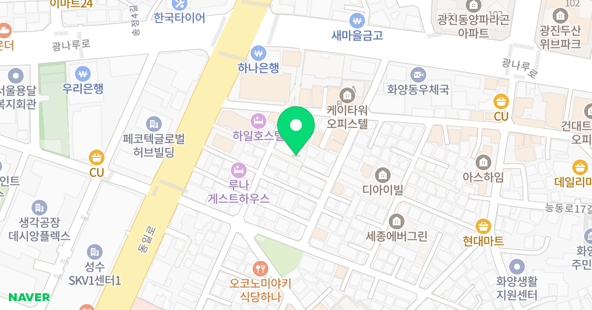 광진안틸리아 위치 지도 - 서울특별시 광진구 광나루로12길 7