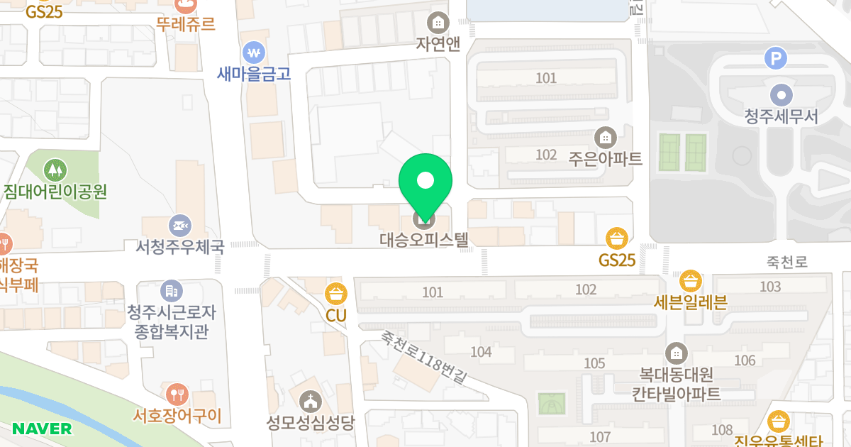 (3337) 위치 지도 - 충청북도 청주시 흥덕구 죽천로 127