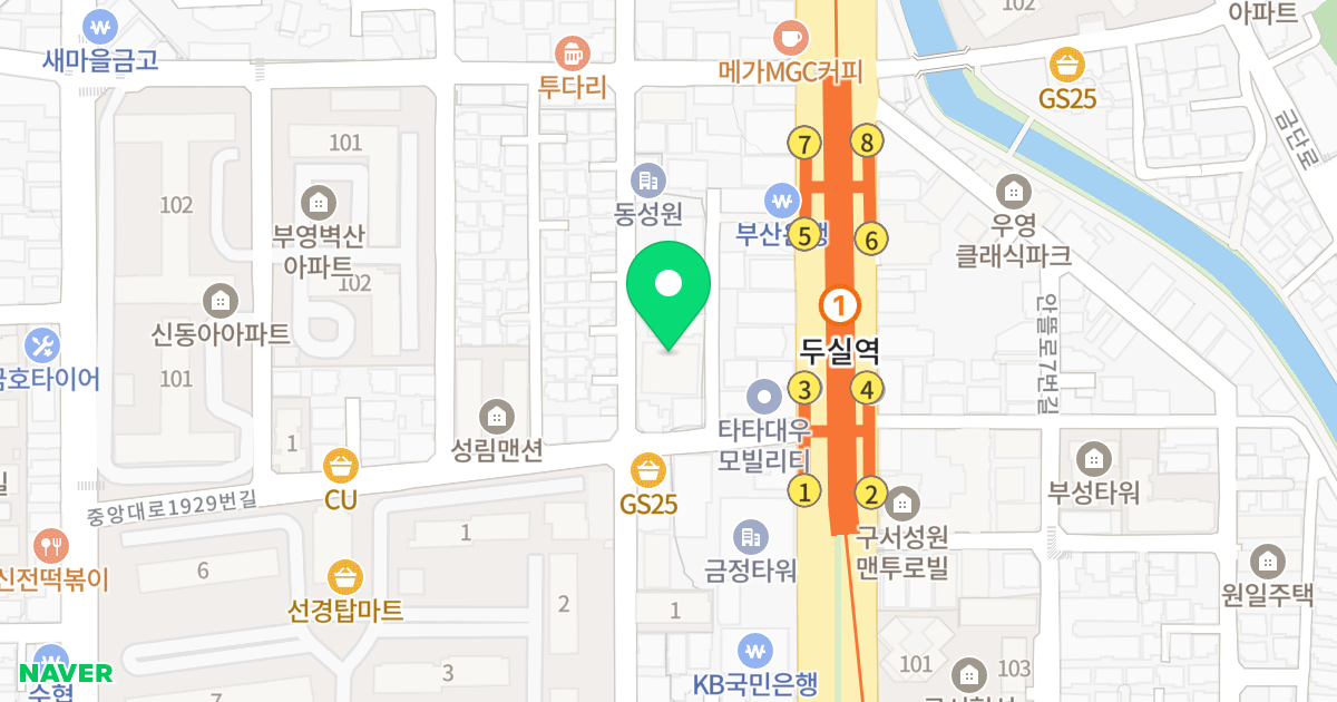 대성타워팰리스 위치 지도 - 부산광역시 금정구 두실로7번길 79