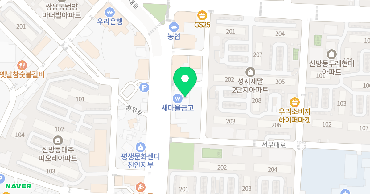 (886-1) 위치 지도 - 충청남도 천안시 동남구 서부대로 270