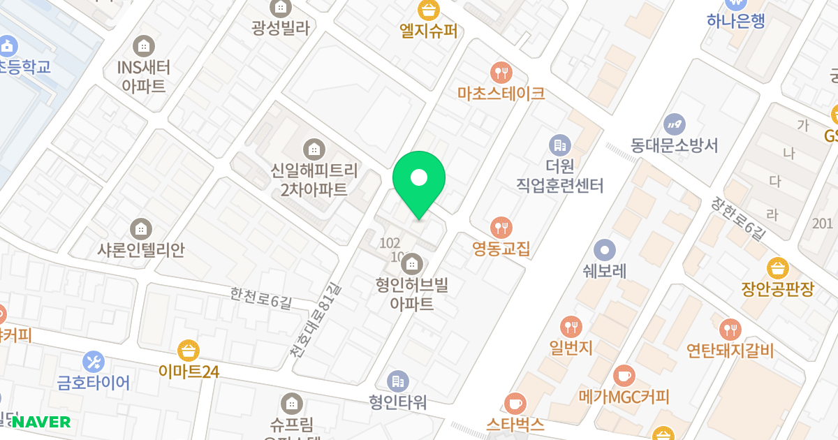 샤론인텔리안 위치 지도 - 서울특별시 동대문구 장한로3길 17