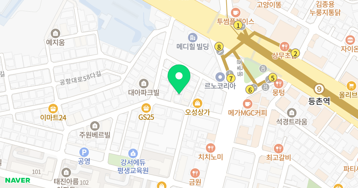 파인하우스 위치 지도 - 서울특별시 강서구 등촌로55길 16