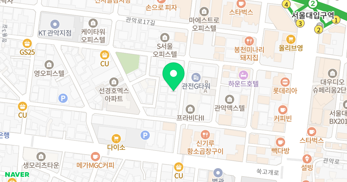 (877-4) 위치 지도 - 서울특별시 관악구 남부순환로218길 32