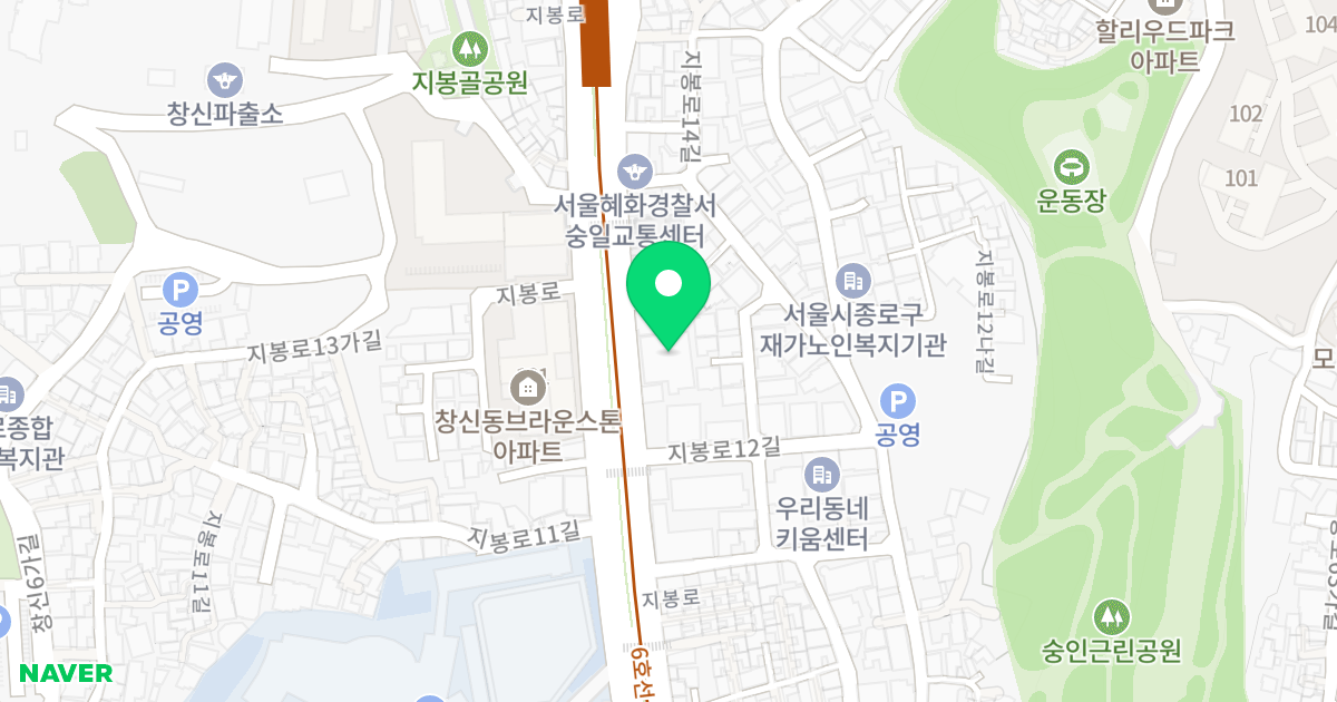 수석컴비즈텔 위치 지도 - 서울특별시 종로구 지봉로 82