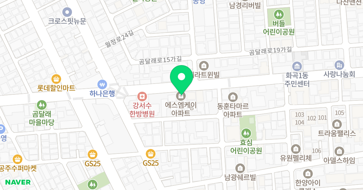 에스엠케이아파트 위치 지도 - 서울특별시 강서구 곰달래로 60-1