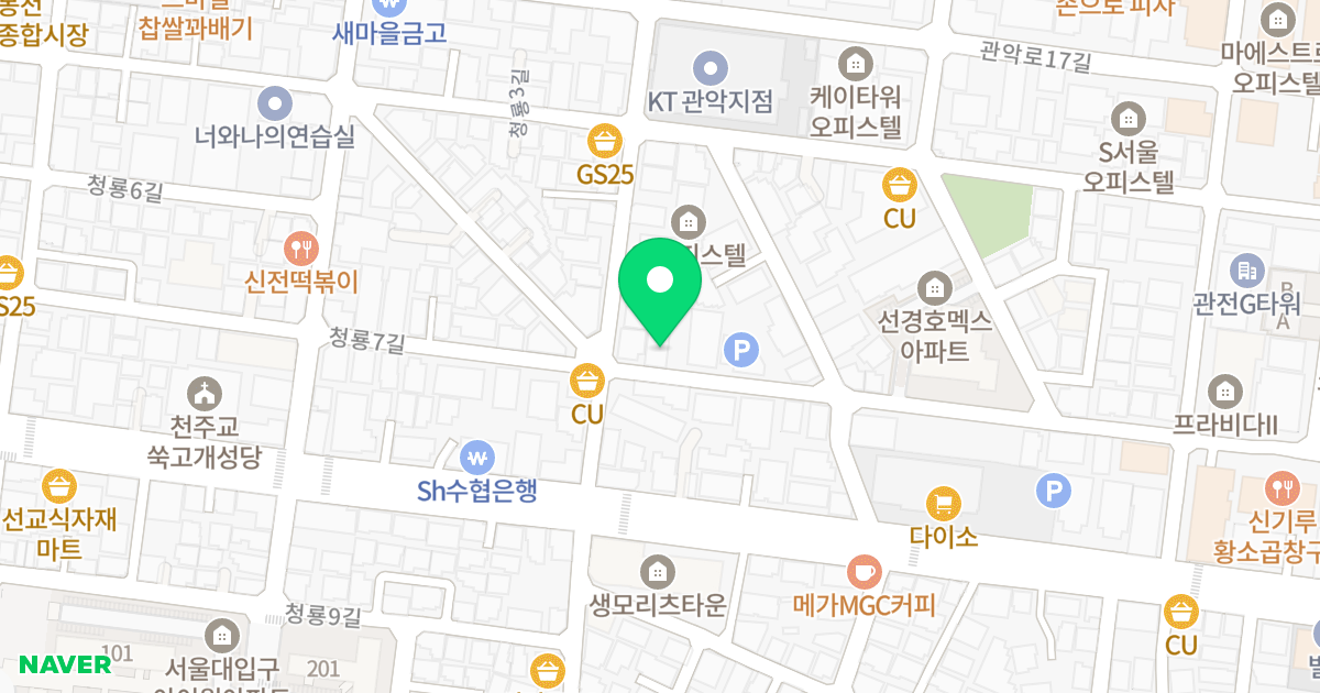 CJ오피스텔 위치 지도 - 서울특별시 관악구 청룡7길 29