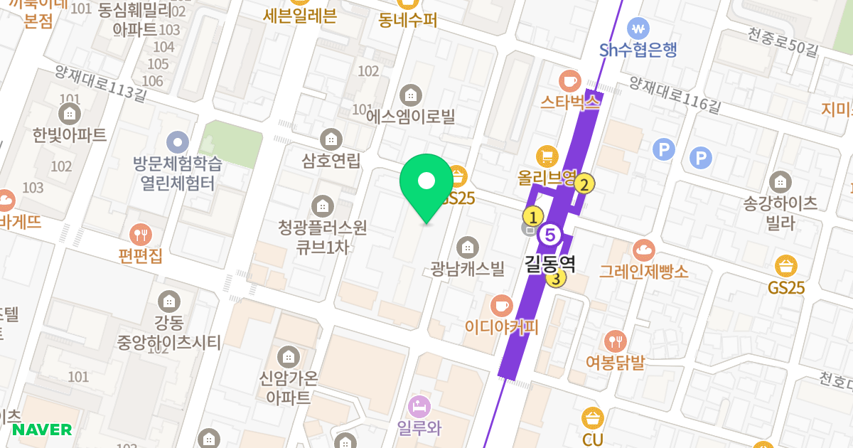 다성이즈빌 위치 지도 - 서울특별시 강동구 천중로44길 74