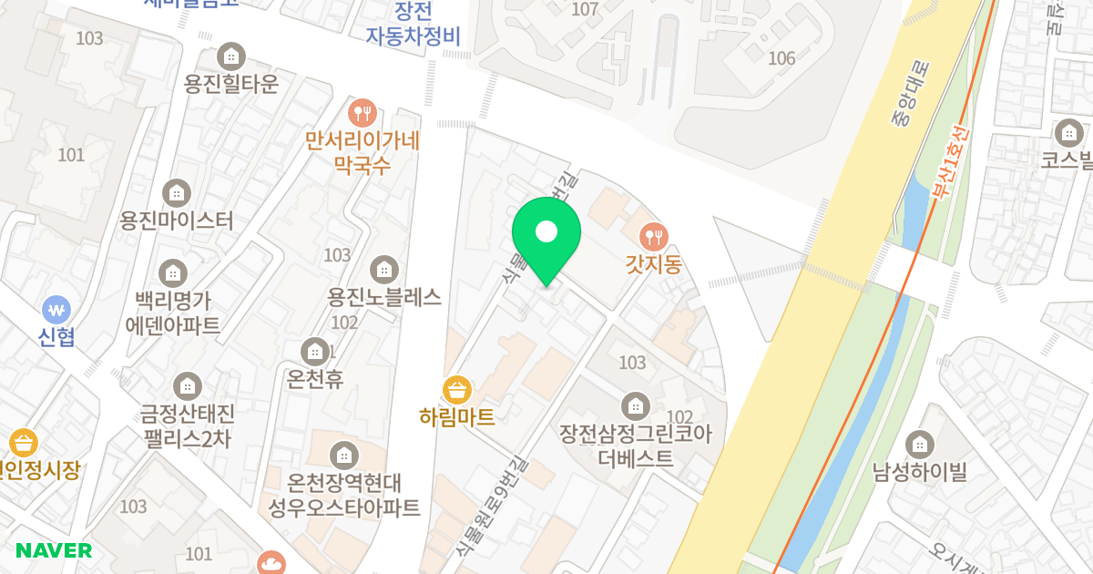 센티움 위치 지도 - 부산광역시 금정구 중앙대로1545번길 23