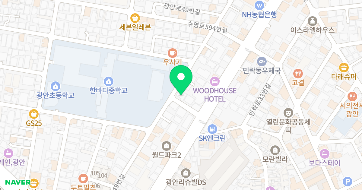 이븐 위치 지도 - 부산광역시 수영구 광남로 175-8