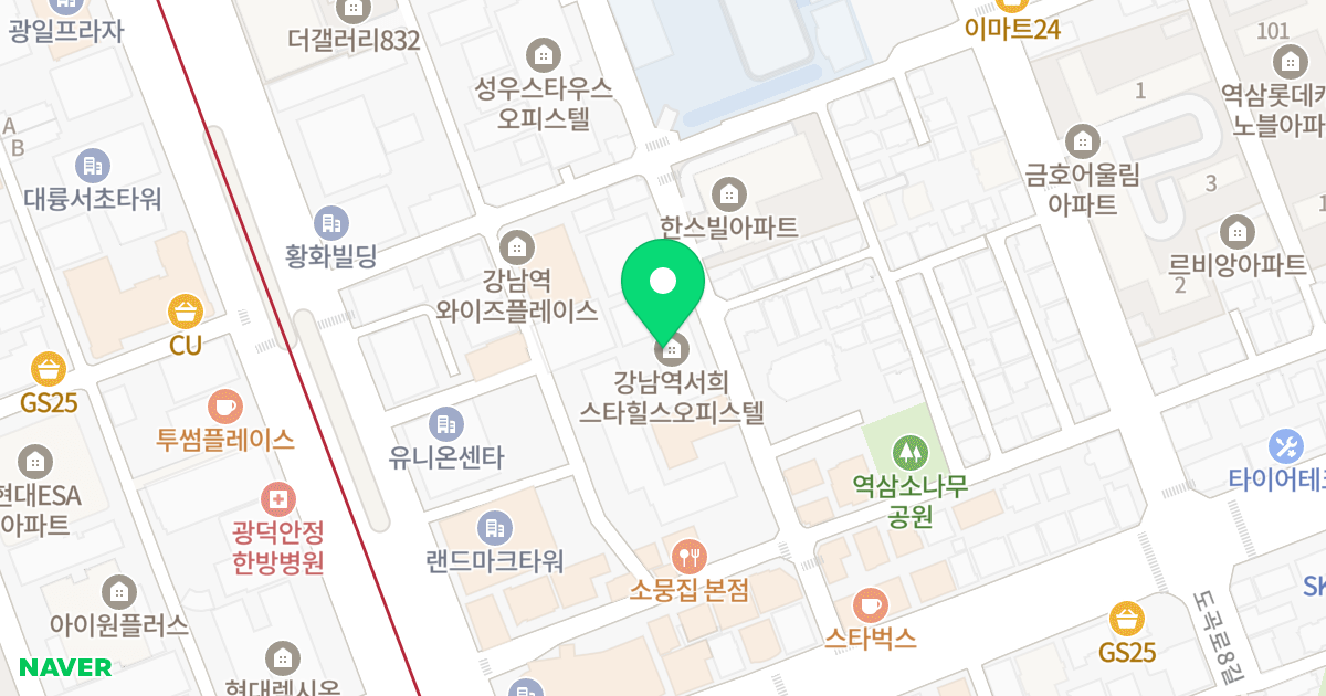 강남역 서희스타힐스 오피스텔 위치 지도 - 서울특별시 강남구 도곡로3길 19