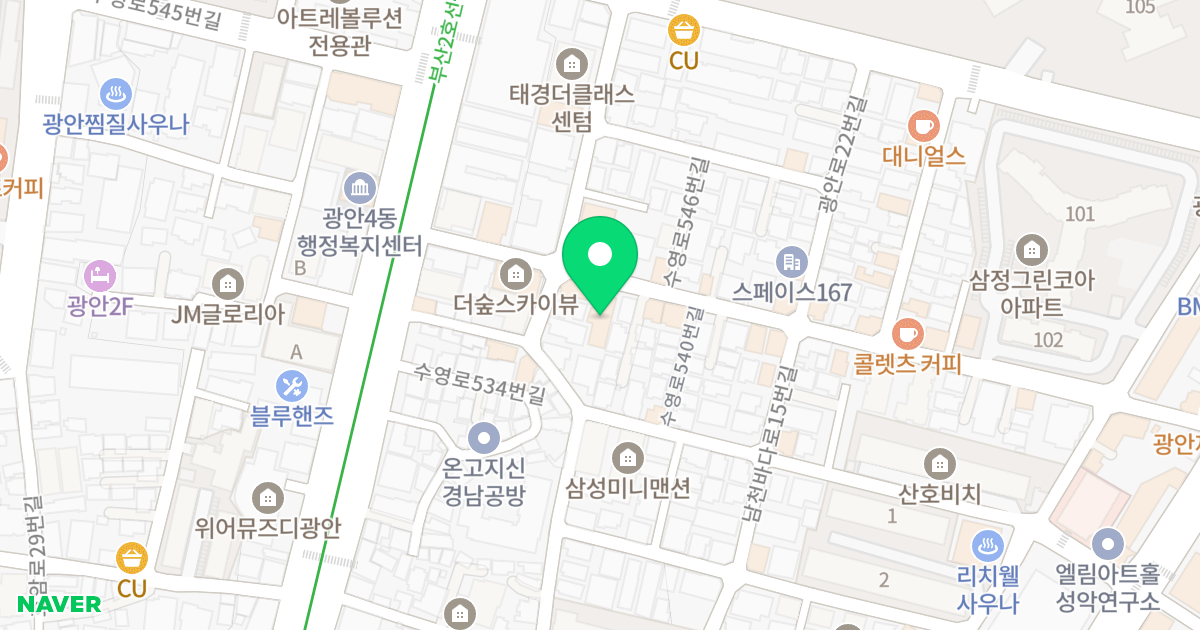 센텀비치빌 위치 지도 - 부산광역시 수영구 수영로540번길 20