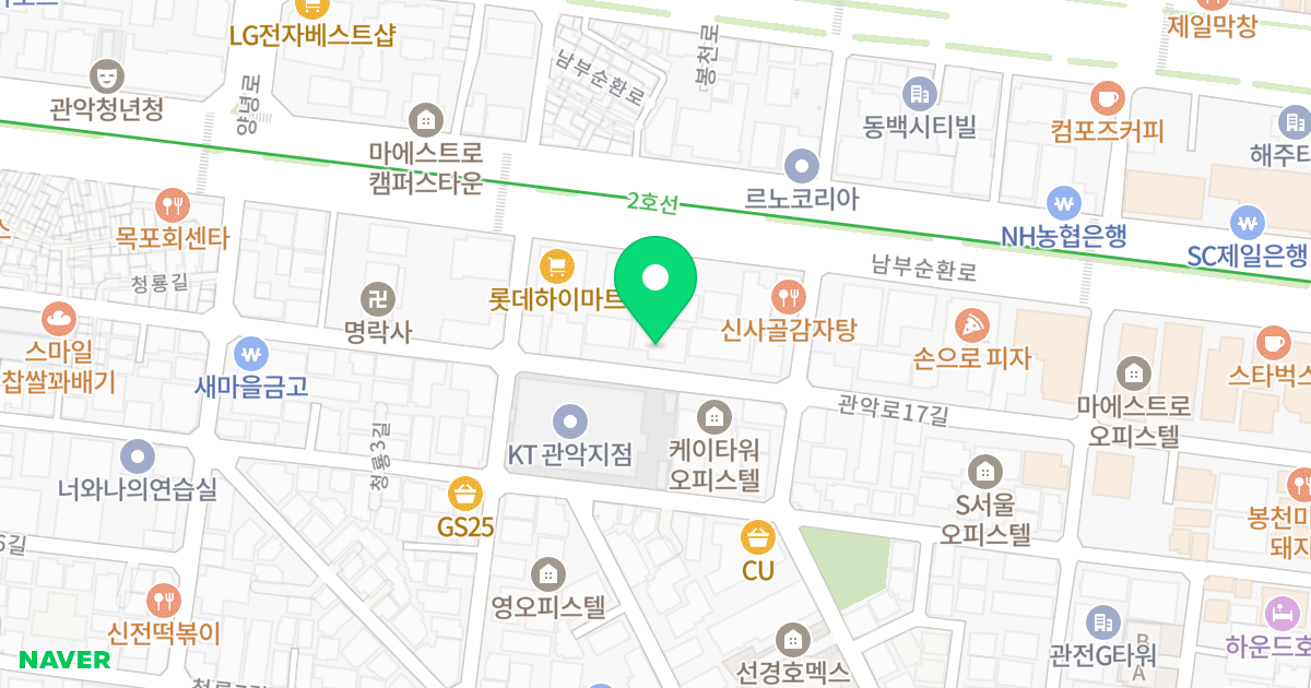 IP TOWER 위치 지도 - 서울특별시 관악구 청룡1길 37