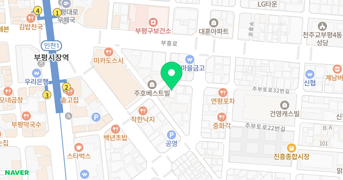 솔레어 위치 지도 - 인천광역시 부평구 주부토로 31-7
