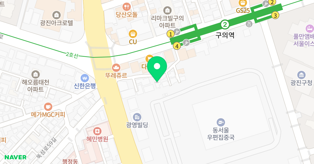 큐브스테이트 위치 지도 - 서울특별시 광진구 자양로16길 16