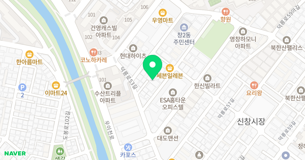 대원쉐르빌11차 위치 지도 - 서울특별시 도봉구 덕릉로59차길 34