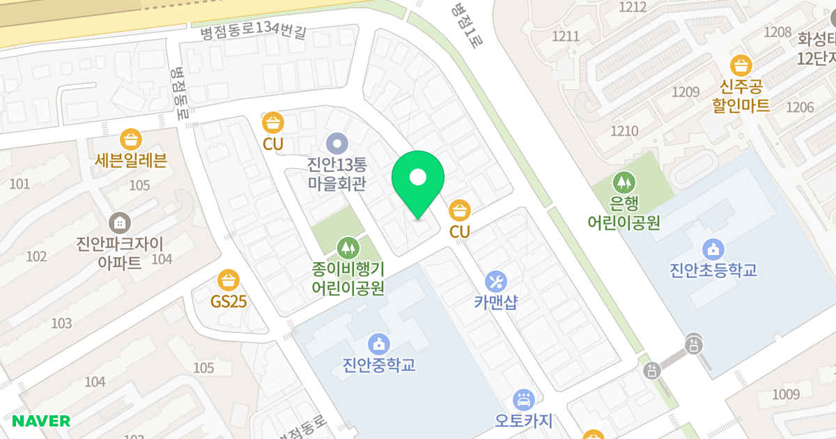 주건축물제1동 위치 지도 - 경기도 화성시 병점동로164번길 22